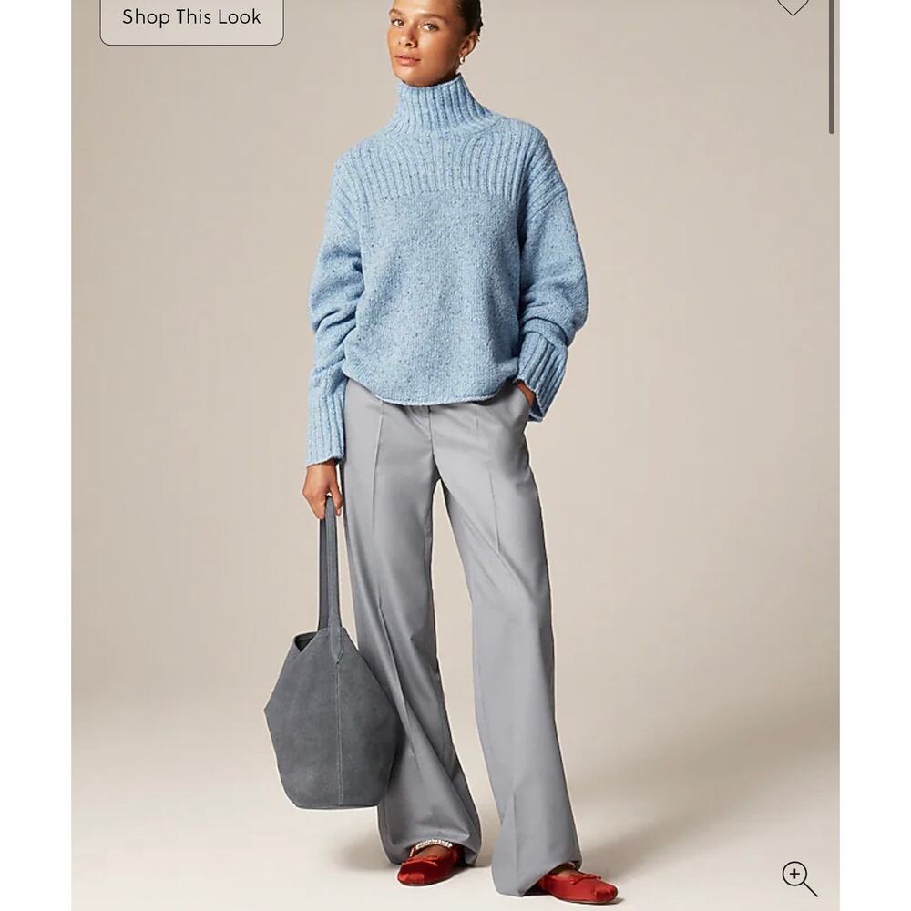 J. Crew Ribbed Turtleneck Sweater Donegal Wool  Mackerel Sky NWT size XXS